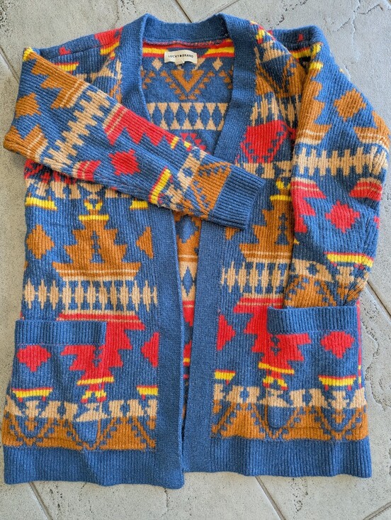 Lucky Brand Sweaters - WORN 1X LUCKY BRAND AZTEC PRINT SWEATER CARDIGAN